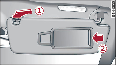 Passenger's side: Sun visor